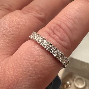 Sterling silver/ moissanite Eternity Band Ring - Women Jewelry